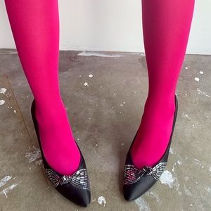 Vintage 80's Charles Jourdan RARE Disco Bow Heels